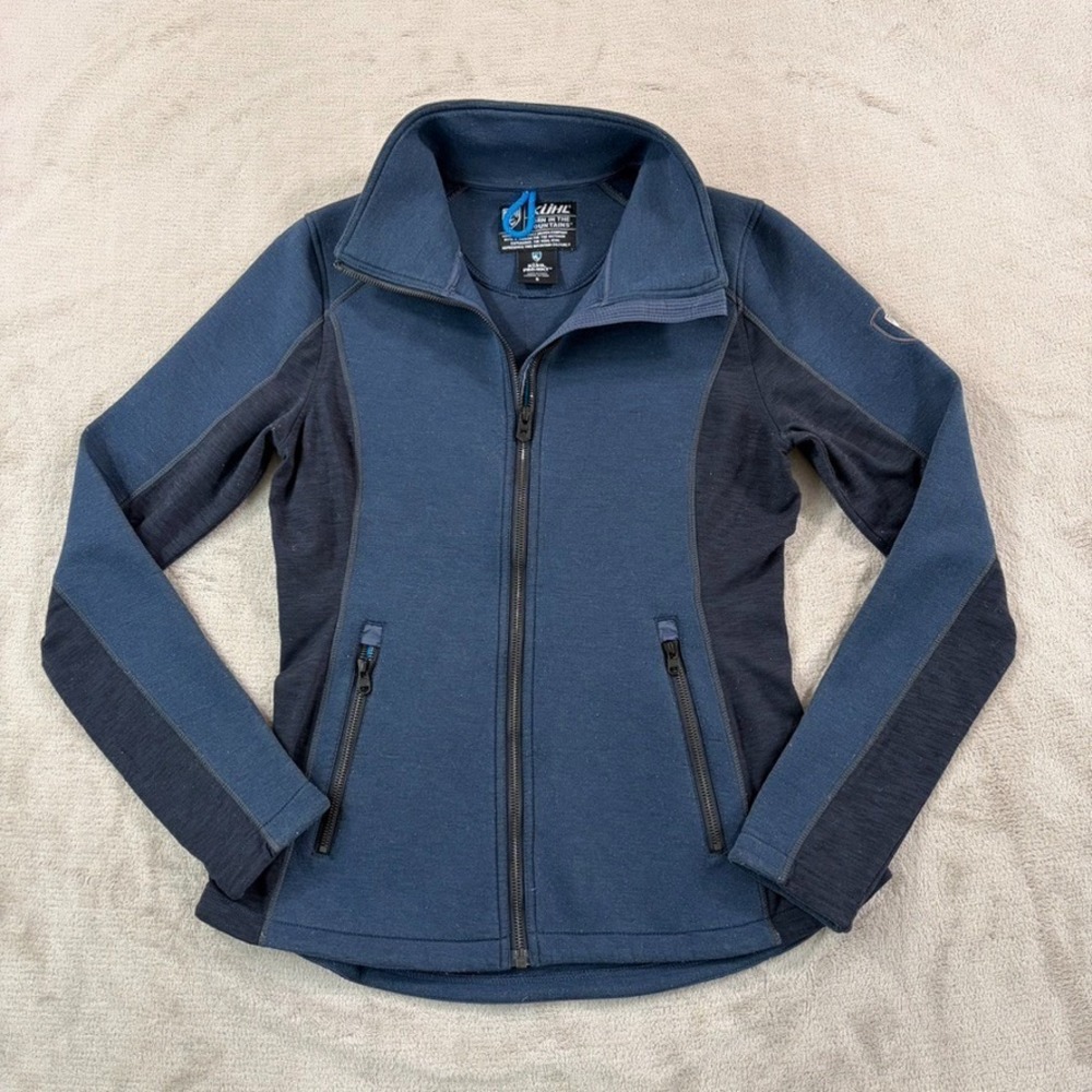 Kuhl Projekt Kestrel Full Zip Jacket in Blue Women Small Soft Shell Hiking Ski